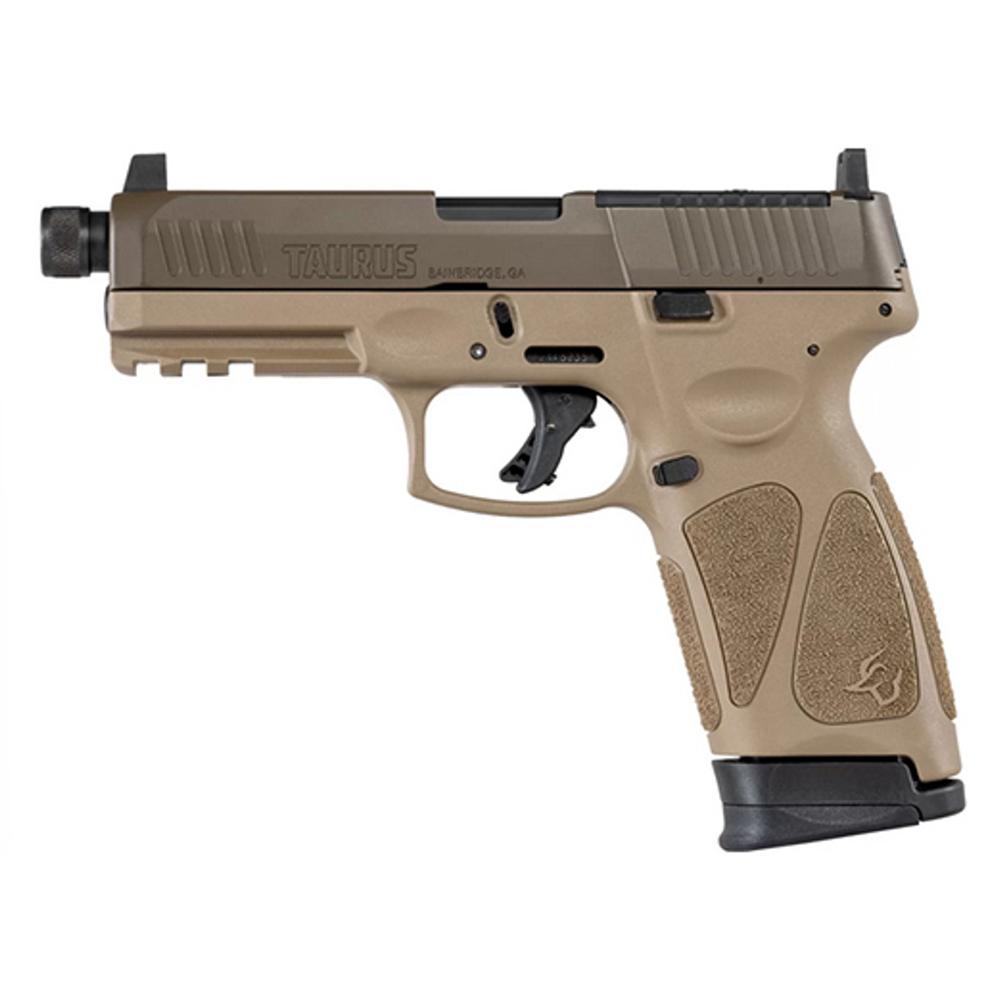 Taurus G3 Tactical 9mm Luger, Tan Polymer Frame, Patriot Brown Slide, 10-Round, 4.5" Threaded Barrel, Optics Ready, Suppressor Height Sights - View 2