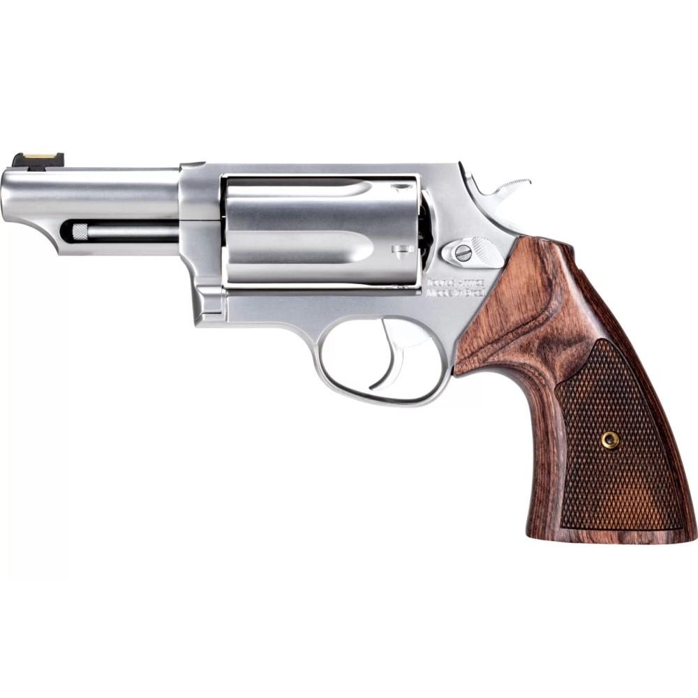 Taurus Judge Executive Grade Revolver - 45 Colt / 410 Gauge, 3" Barrel, 5-Round, Stainless Steel, Altamont Walnut Grips - View 2