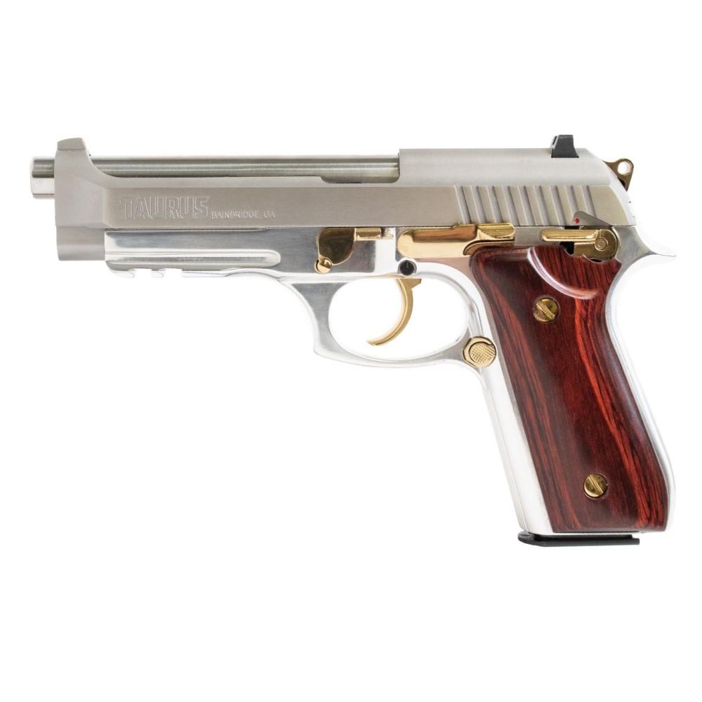 Taurus PT92 9MM 17+1 Pistol, Ambidextrous Safety, Wood Grips, 5" Barrel - View 2