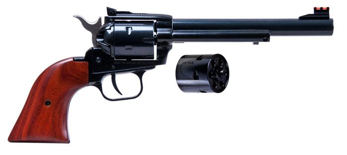 Heritage Manufacturing Rough Rider 6.5" .22lr/.22 Mag Blue Revolver, Small Bore, RR22MB6AS, Cocobolo Grip, Adjustable Sights - View 2