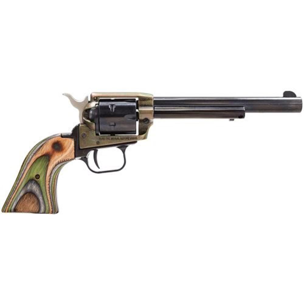 Heritage Rough Rider Jonny Boy Revolver - .22 LR, 6.5" Steel Blued Barrel, 6rd Capacity, Camo Laminate Grips, Aluminum Alloy Frame, RR22CH6 - View 2