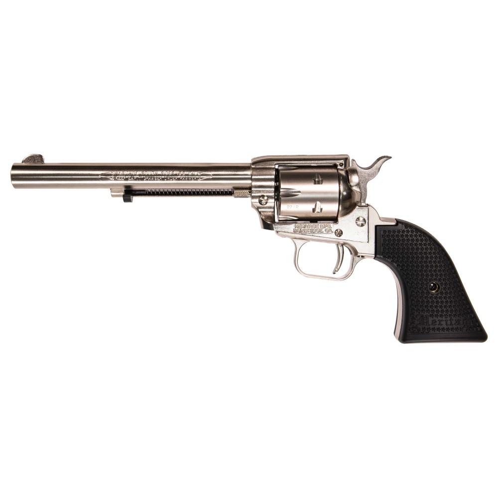 Heritage RR22NI6 Revolver, .22LR Caliber, 6.5" Barrel, 6-Round Capacity, Blued Star Grip, Poly Stars Design - View 2