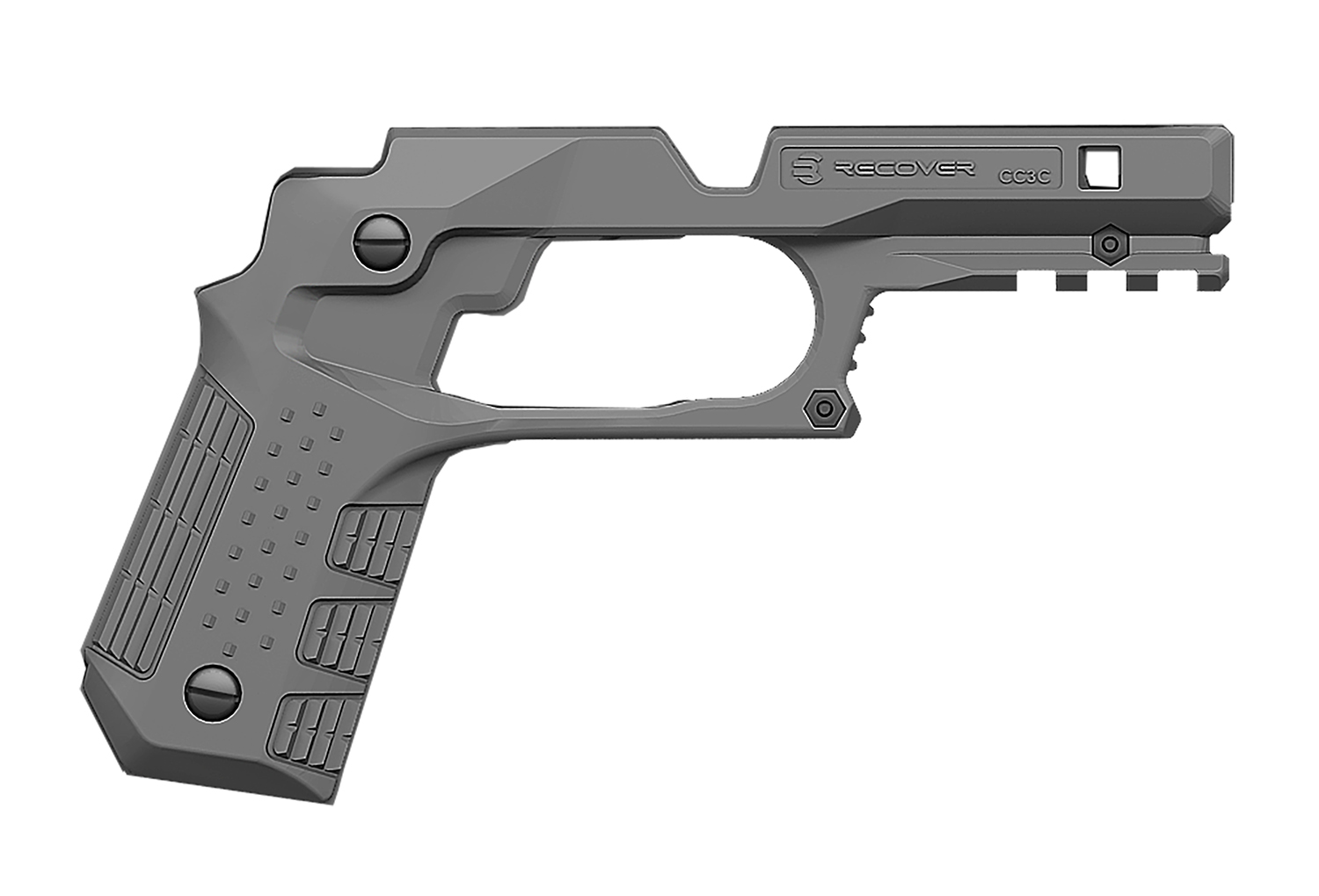 Recover Tactical CC3C-04 Gray Polymer Grip & Rail System for 1911 Compact - View 2