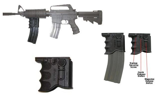 FAB Defense FXMG20B MG-20 Foregrip/Mag Carrier Black Polymer 1913 Rail - View 2