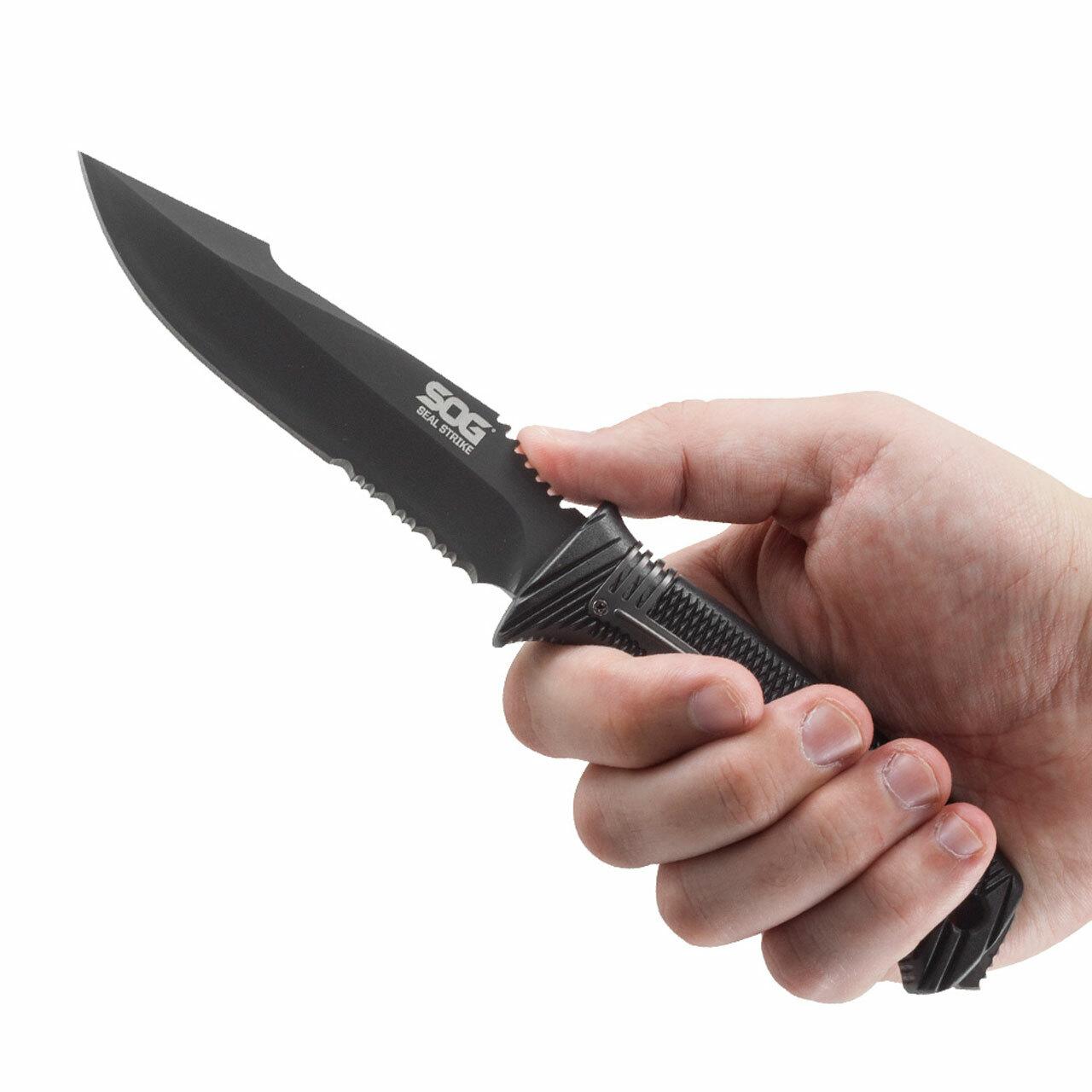 SOG SOGSS1003CP Seal Strike 4.9" AUS-8A SS Blade Black GRN Handle - View 2