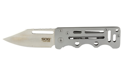 SOG SOG-EZ1-CP Cash Card 2.75" Clip Point 8Cr13MoV SS Blade Silver Handle - View 2
