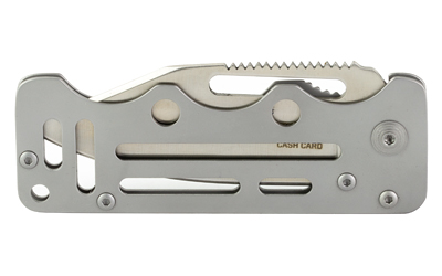 SOG SOG-EZ1-CP Cash Card 2.75" Clip Point 8Cr13MoV SS Blade Silver Handle - View 4