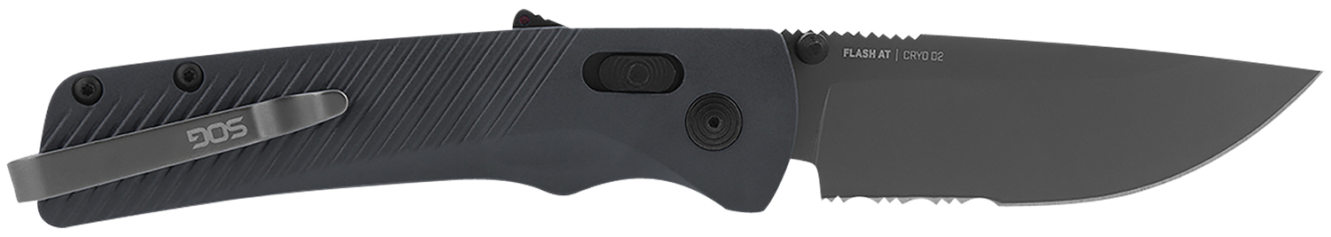 SOG SOG11180641 Flash AT 3.45" Part Serrated D2 Blade Urban Grey Handle - View 2