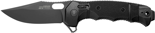 SOG Seal XR Folding Knife 3.9in S35VN Blade Black Cerakote Handle - View 2