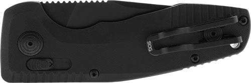 SOG-TAC Auto Compact 2.94in Plain Tanto Cryo D2 Steel Black Handle - View 2