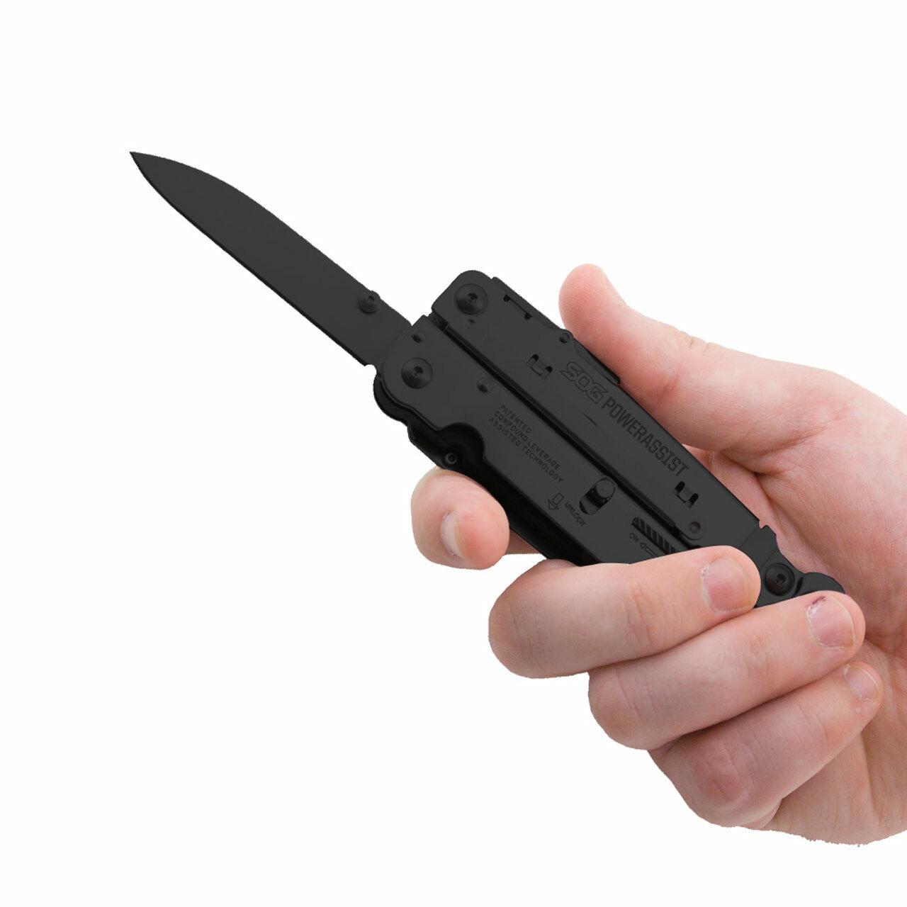 SOG SOGB66NCP PowerAssist Multi-Tool Black Oxide 420 Steel 7" 16 Tools - View 2
