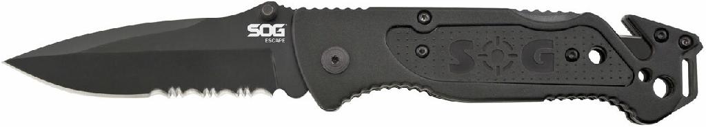 S.O.G SOGFF25CP Escape 3.40" Folding Clip Point Part Serrated Black... - View 2