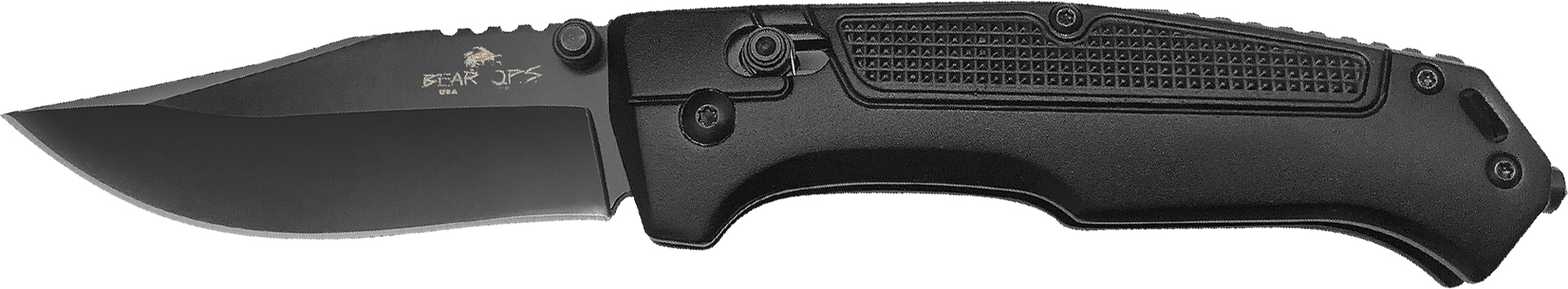 BEAR & SON MC-550-AlBK-B 4.5" Black Aluminum Lockback Knife Clip Point - View 2