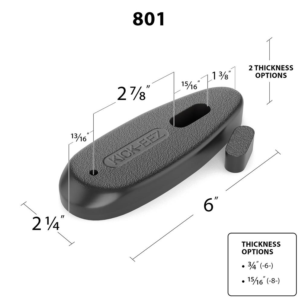 KICK-EEZ 801-8-XL-B Special Purpose Recoil Pad - View 2