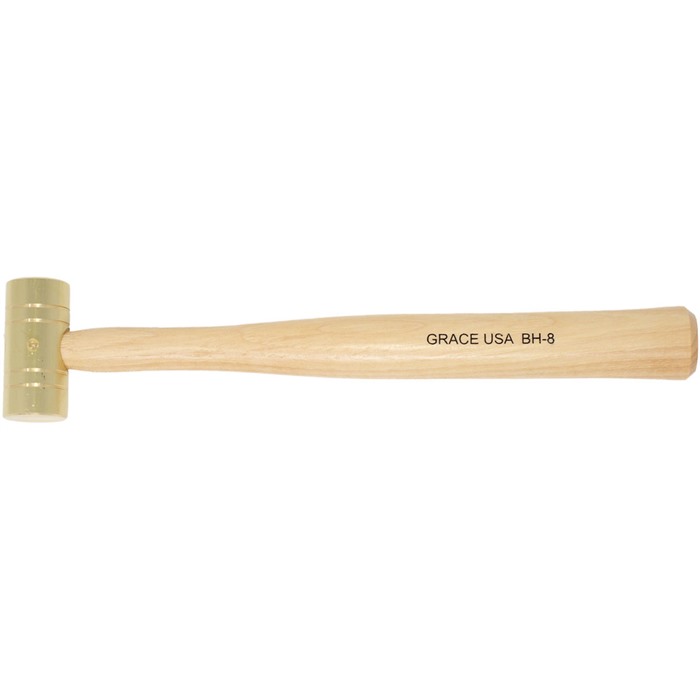 Grace USA GRBH8 8 oz Brass Hammer with Hickory Handle - View 2