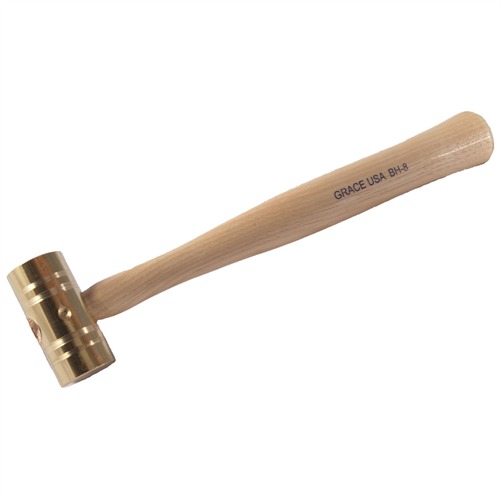 Grace USA GRBH8 8 oz Brass Hammer with Hickory Handle - View 3
