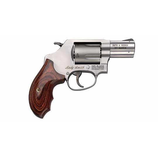 Smith & Wesson 162414 Model 60 Ladysmith 357 Mag or 38 S&W Spl +P Stainless Steel 2.12" Barrel & 5rd Cylinder, Satin Stainless Steel J-Frame, Ergonomic Wood Grip For Smaller Hands - View 2
