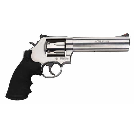 Smith & Wesson 164198 Model 686 Plus 357 Mag 38 S&W Spl +P Stainless Steel 6" Barrel 7rd Cylinder Satin L-Frame Red Ramp Front White Outline Rear Sights Internal Lock - View 2