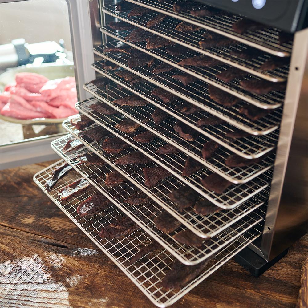 LEM 1731 BigBite 10-Tray Stainless Steel Dehydrator, 800W, Digital Timer - View 2