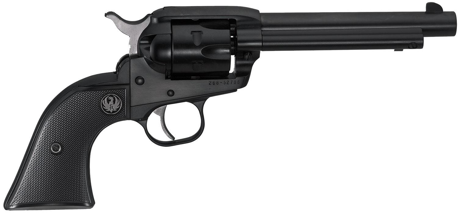 Ruger 0629 Single-Six Convertible Handgun: 22 LR/WMR, 5.50" Barrel, 6-Round, Blued Alloy Steel, Black Checkered Rubber Grip, Fixed Sights, Safety Features, Extra Cylinder Included - View 2