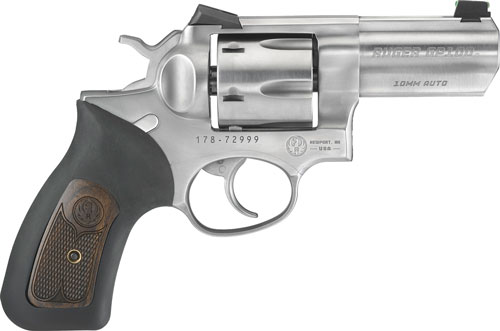 Ruger 1780 Wiley Clapp GP100 10mm Double Action Revolver, 3" Stainless Steel Barrel, 6-Round Capacity, Novak Sights, Cushioned Rubber Grip - View 2