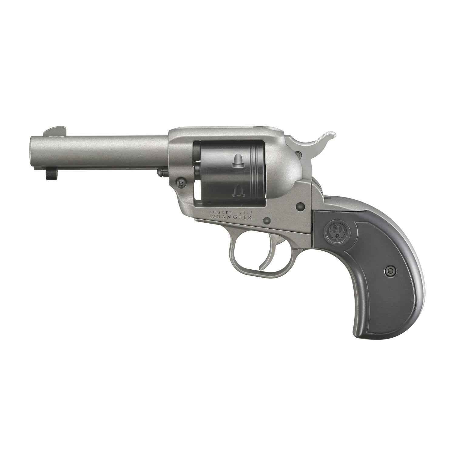 Ruger Wrangler 2016, 3.75" Silver Cerakote Barrel, .22 LR Revolver, Birdshead Synthetic Grip, 6-Round Capacity, Blade Front Sight, Integral Rear Sight - View 2