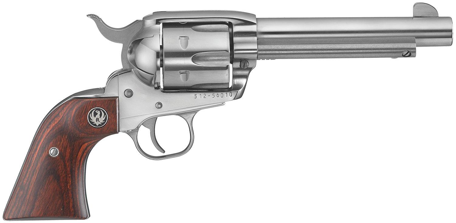 Ruger 5104 Vaquero Revolver, 45 Colt, 5.50" Stainless Steel Barrel, 6rd Capacity, Hardwood Grip, High-Gloss Finish - View 2
