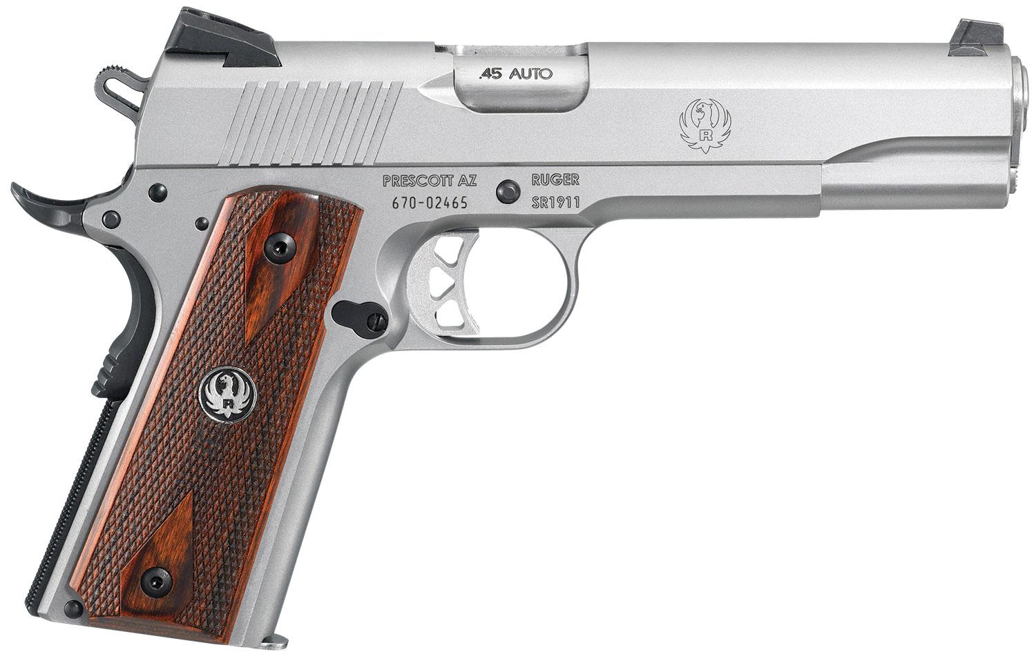Ruger SR1911 .45 ACP 5 in Low-Glare Stainless Steel 8rd SA Pistol - View 2