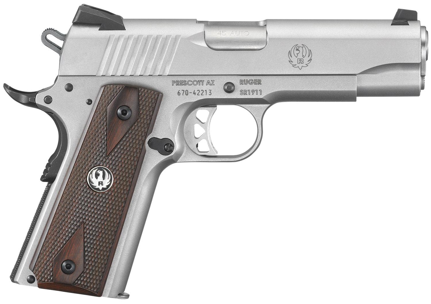 Ruger SR1911 Commander .45 ACP 4.25 in Stainless Steel 7rd SA - View 2