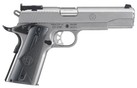 Ruger 6736 SR1911 Target Pistol, 45 Auto, 8+1 Capacity, 5" Stainless Steel Barrel, Low-Glare Frame, Deluxe G-10 Grip, Bomar-Style Sights, 39oz Weight - View 2