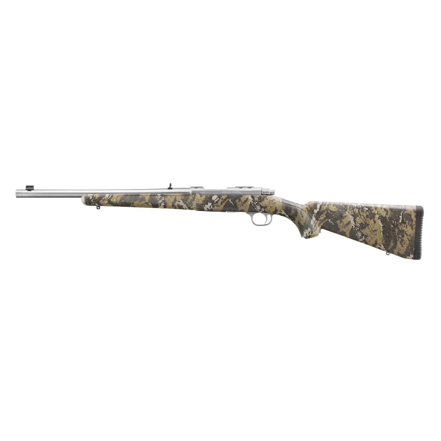 Ruger 77/44 Rifle .44 Rem 4rd Capacity 16.6 Threaded Barrel  Mag Alloy Blued Steel w/Desolve Bare Reduced  Camo Pattern Stock - View 2