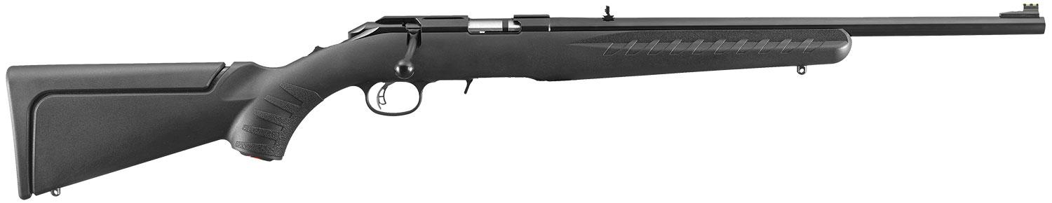 Ruger 8303 American Rimfire Compact 22 LR, Bolt Action, 10+1 Capacity, 18-Inch Satin Blued Barrel, Fiber Optic Sight, Black Composite Stock - View 2