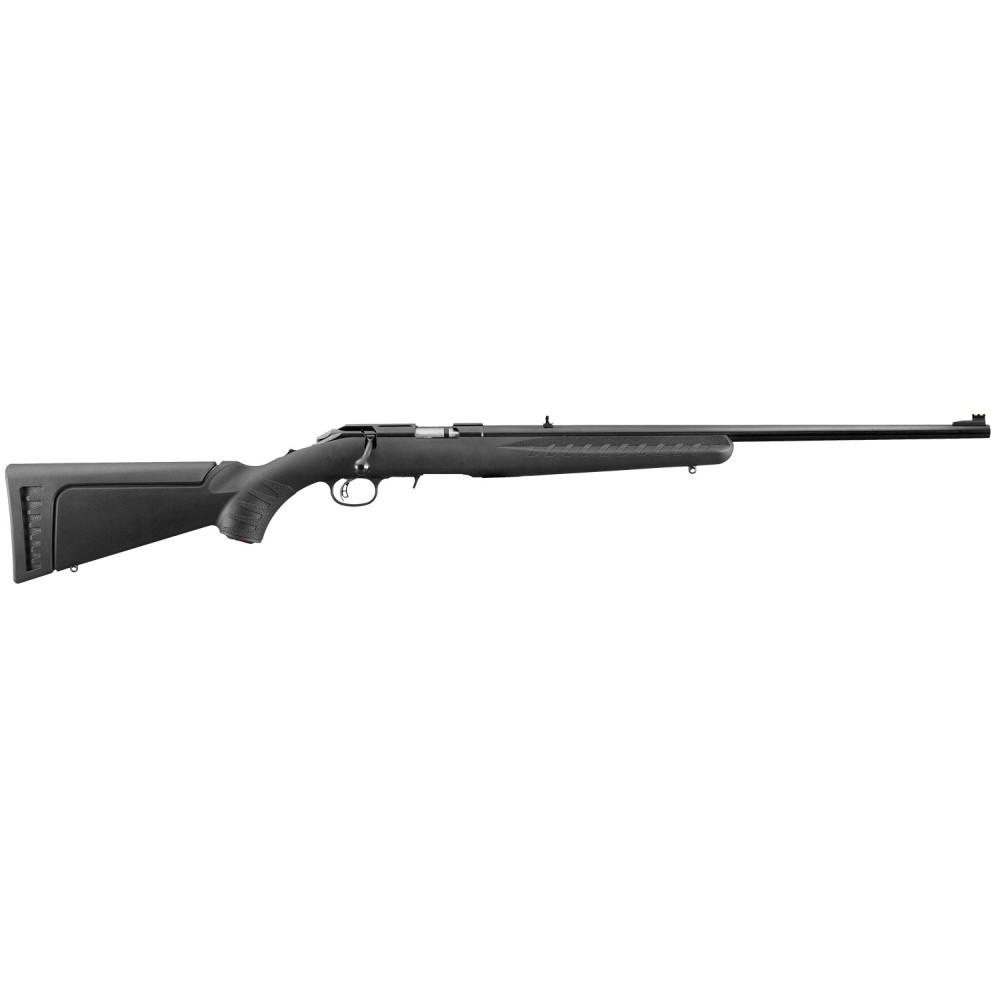 Ruger 8312 American Rimfire Rifle, 17 HMR, 9-Round, 18" Threaded Barrel, Satin Blued Alloy Steel, Black Synthetic Stock, Adjustable Sights - View 2