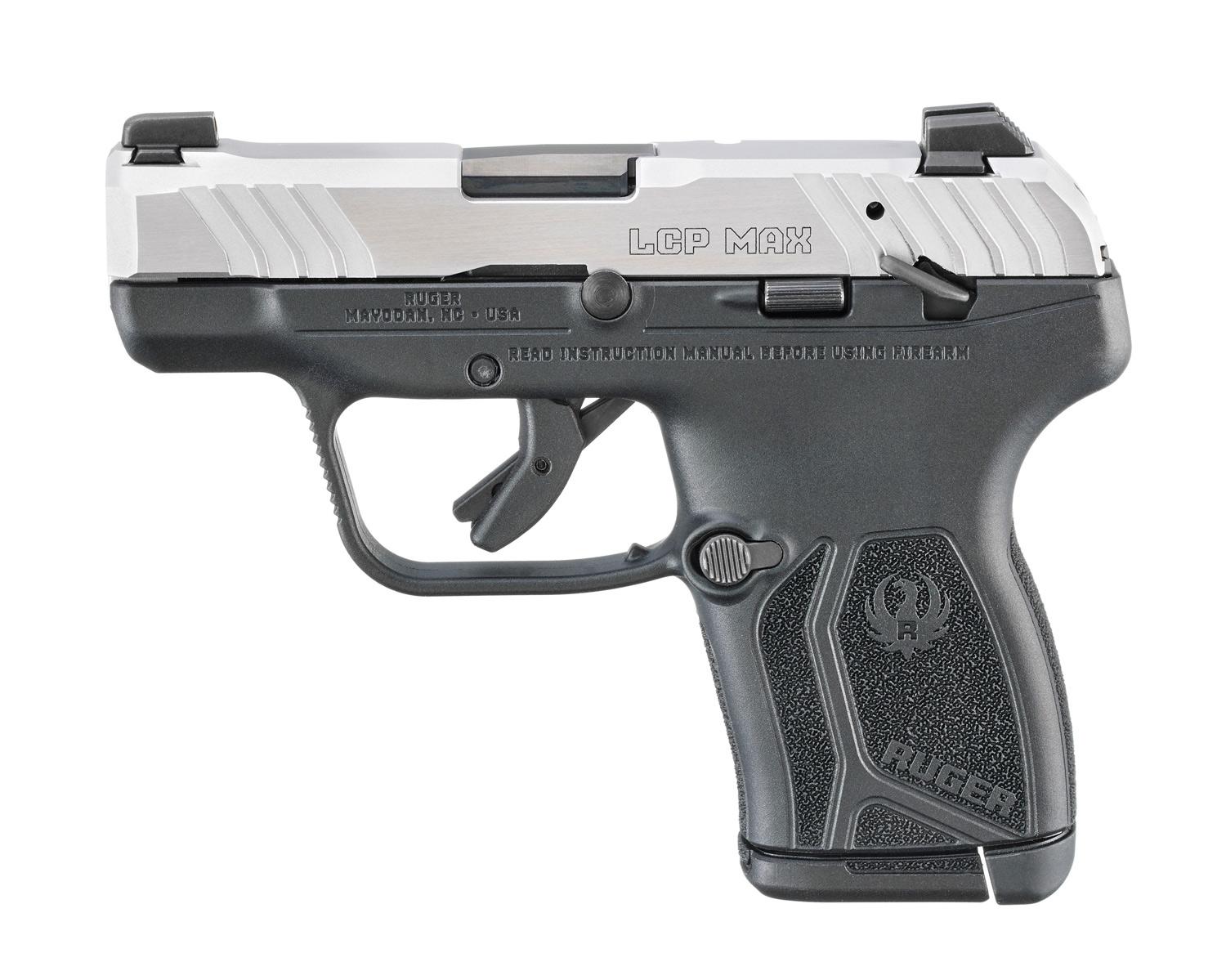 Ruger LCP MAX Handgun .380 Auto 10rd Magazine 2.80" Black Oxide Barrel Loaded Chamber Indicator Stainless Slide/Black Grip Thumb Safety - View 2