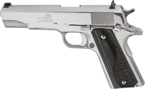 Iver Johnson 1911A1-38CHRW 38 Super 5" Chrome Black Grips 9rd Semi-Auto - View 2