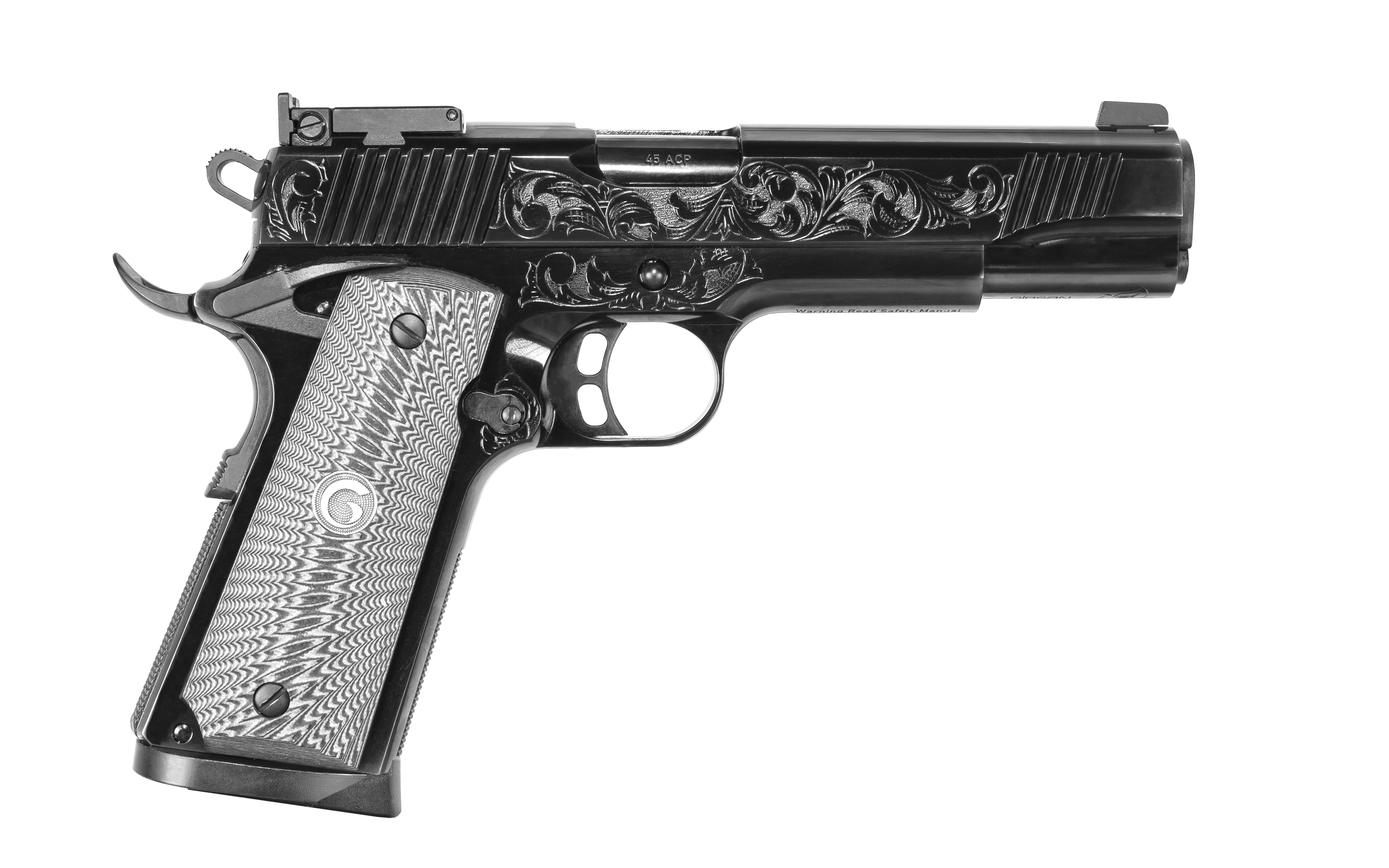 Girsan MC1911 Match Lux 45 ACP 5" Black Chrome Engraved - View 2