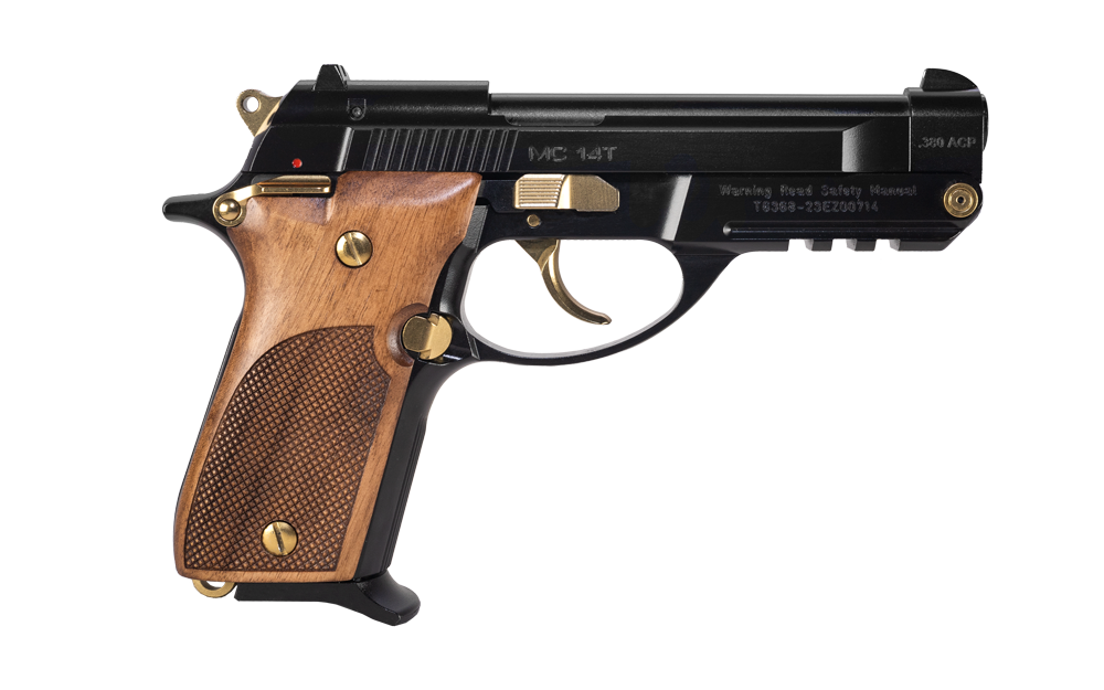 EAA Girsan MC 14T Tip-Up 380 ACP 4.5in 13rd Black Gloss/Gold Pistol 390875 - View 2