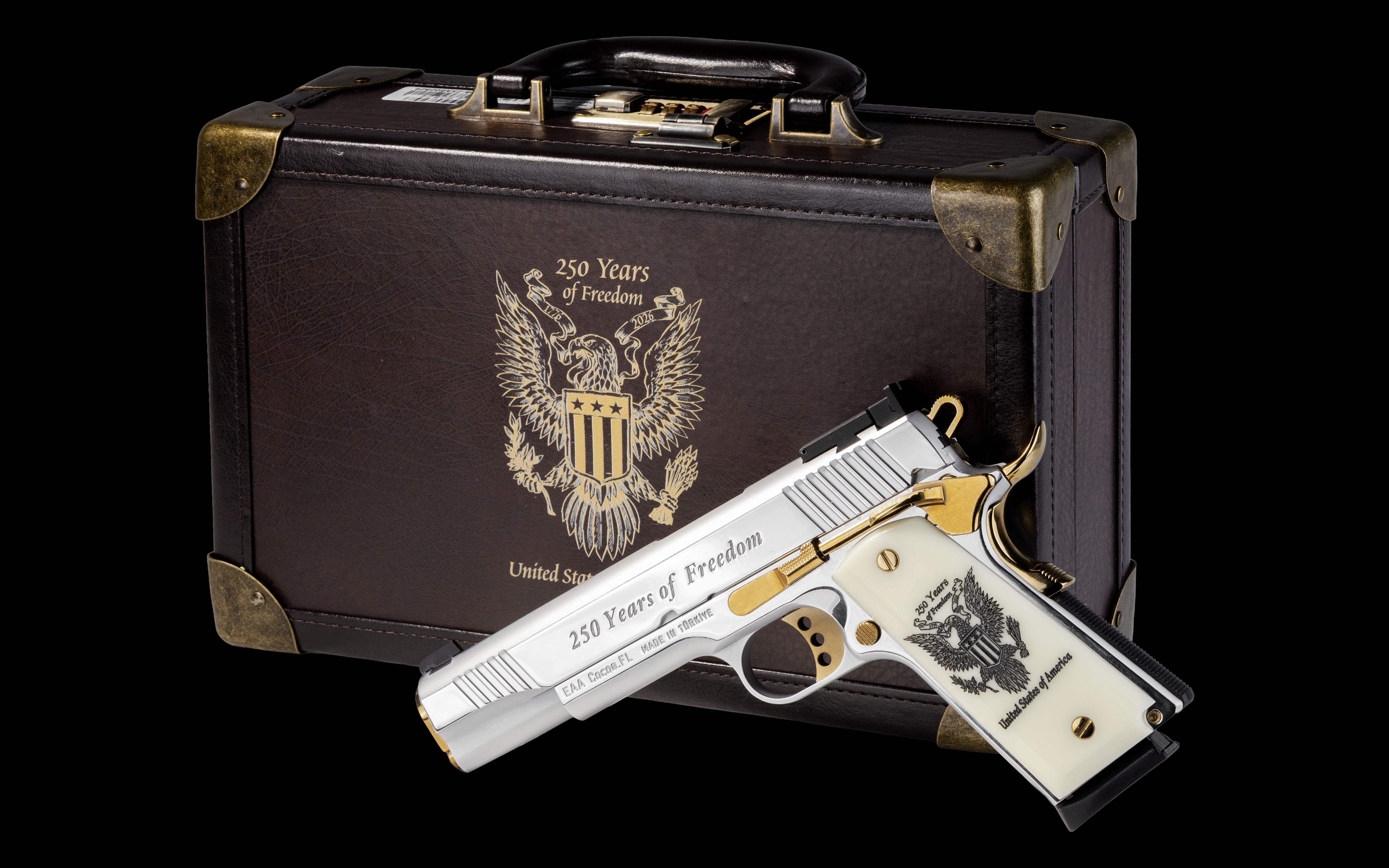 EAA 391094 MC1911 250TH 45 ACP 5" Polished Chrome Semi-Auto Pistol - View 2