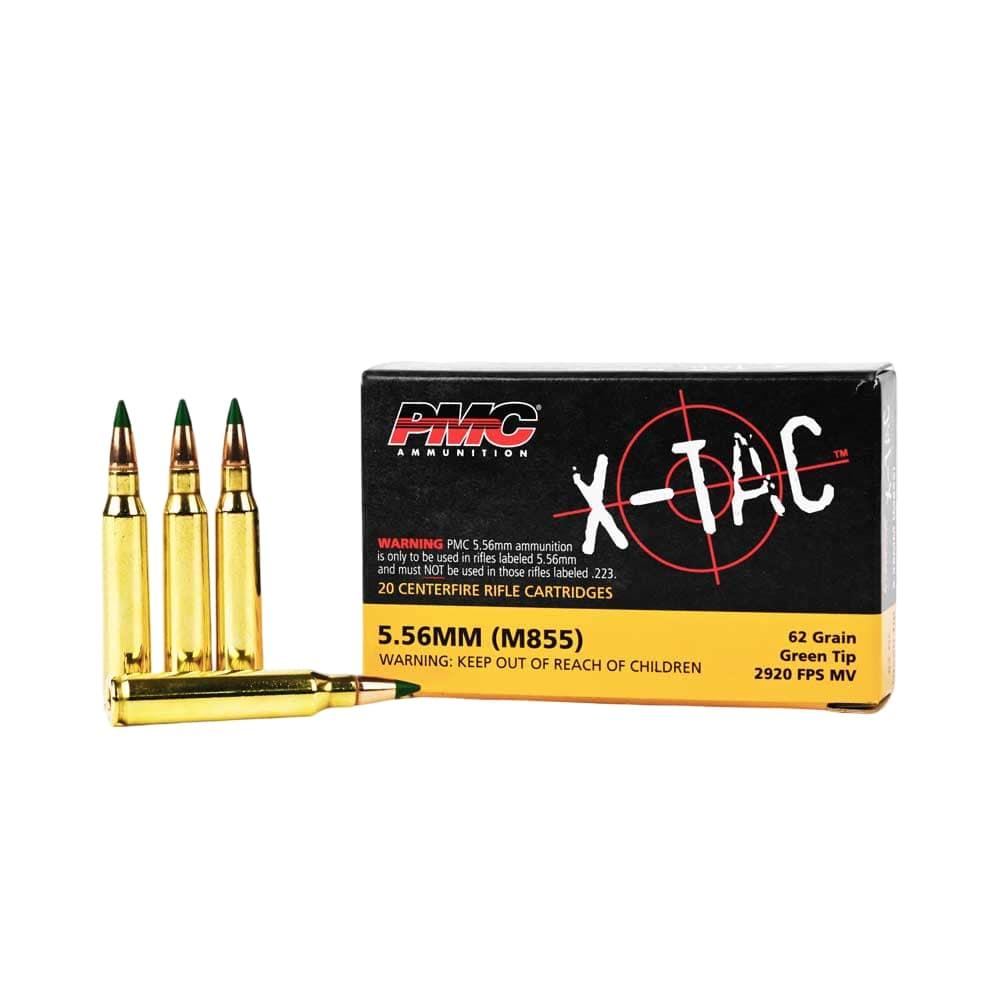PMC 556K X-TAC 5.56 NATO 62GR FMJ BT Green Tip, 20 Rounds, Brass Casing - View 2