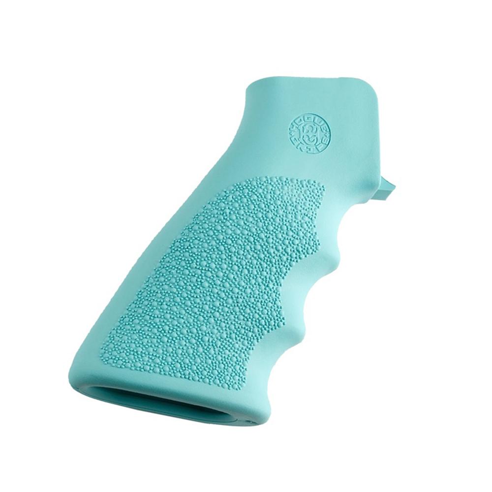 Hogue 15015 OverMolded Grip Aqua Blue Rubber with Finger Grooves AR-15 - View 2