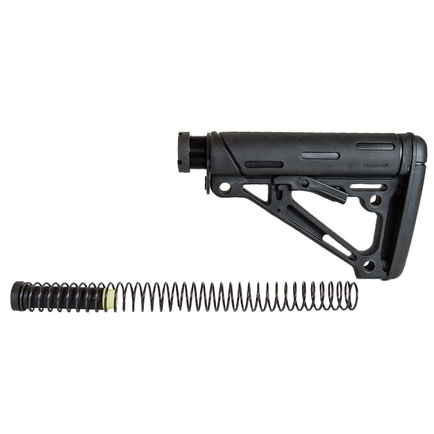 Hogue OverMolded Collapsible Stock Assy f/AR15/M16 Mil-Spec Buffer Tube Bk - View 2