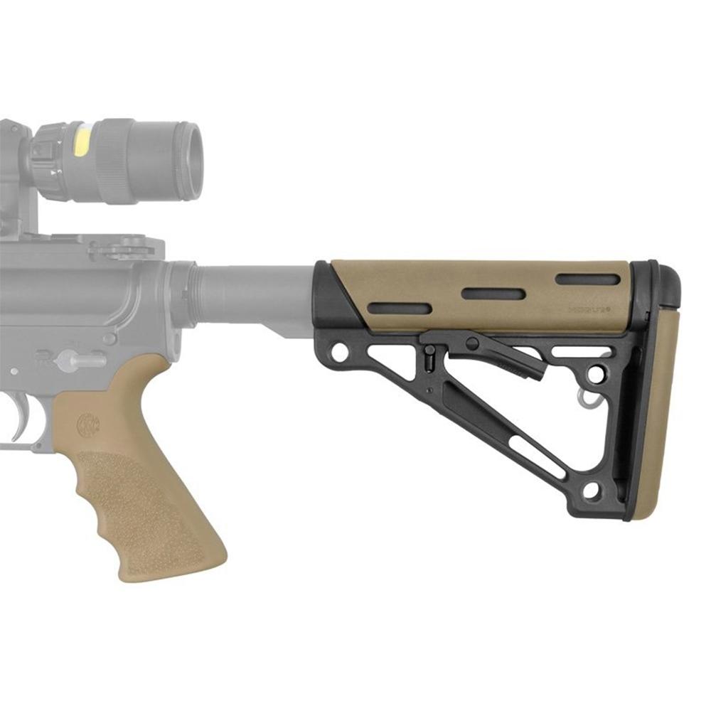 Hogue 15355 OverMolded AR-15 Collapsible Buttstock FDE Rubber Grip - View 2