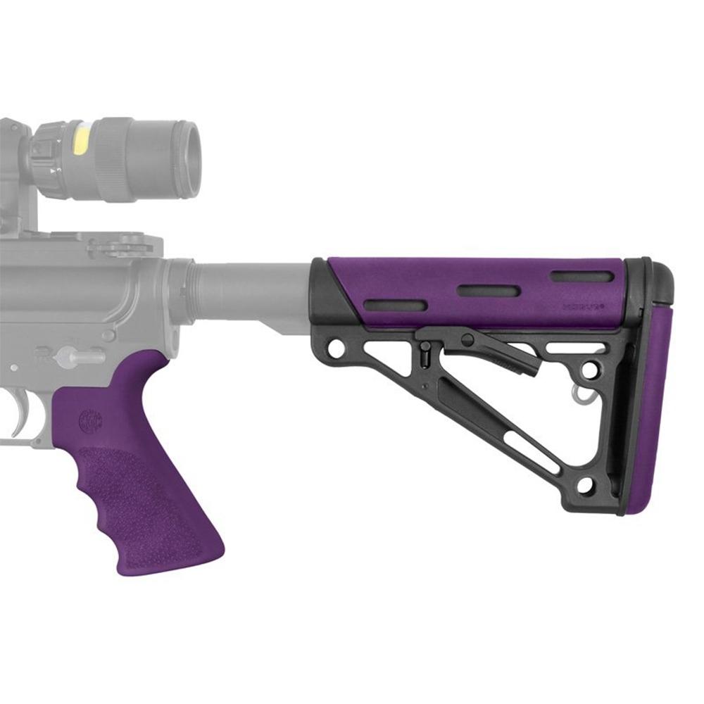 Hogue 15656 AR15/M16 Kit Beavertail Grip OverMolded Collapsible Purple - View 2