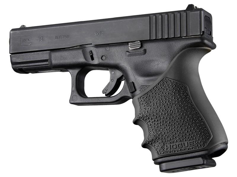 Hogue HandAll Beavertail Grip Sleeve Black Glock 19 Gen 3/4 - View 2