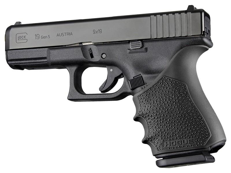 Hogue HandAll Beavertail Sleeve Glock 19 Gen 1 2 5 Black Grip - View 2