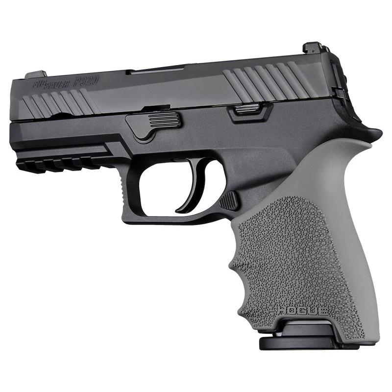 Hogue HandAll Beavertail Grip Sleeve Sig Sauer P320 Compact Slate Grey - View 2