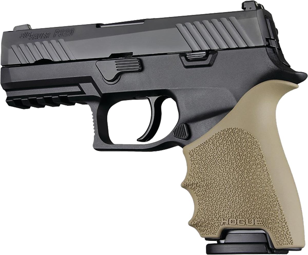 Hogue HandAll Beavertail Grip Sleeve Sig Sauer P320 Compact FDE - View 2