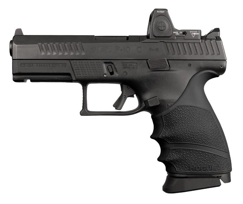Hogue HandAll Beavertail Grip Sleeve CZ P-10 Compact 9mm - Black - View 2
