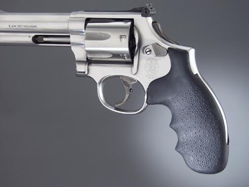 Hogue 19000 Monogrip Black Rubber with Finger Grooves for S&W K/L Frame - View 2