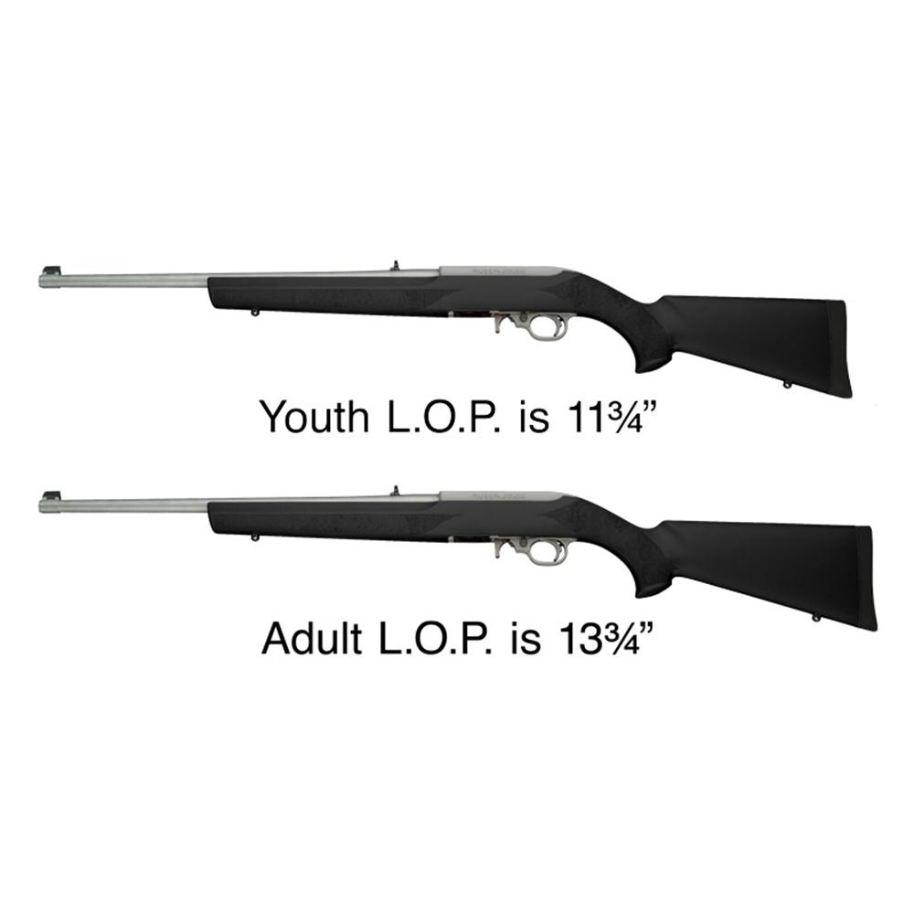 Hogue Youth Overmolded Rubber Stock for Ruger 10/22 Standard Barrel Channel Black - View 2